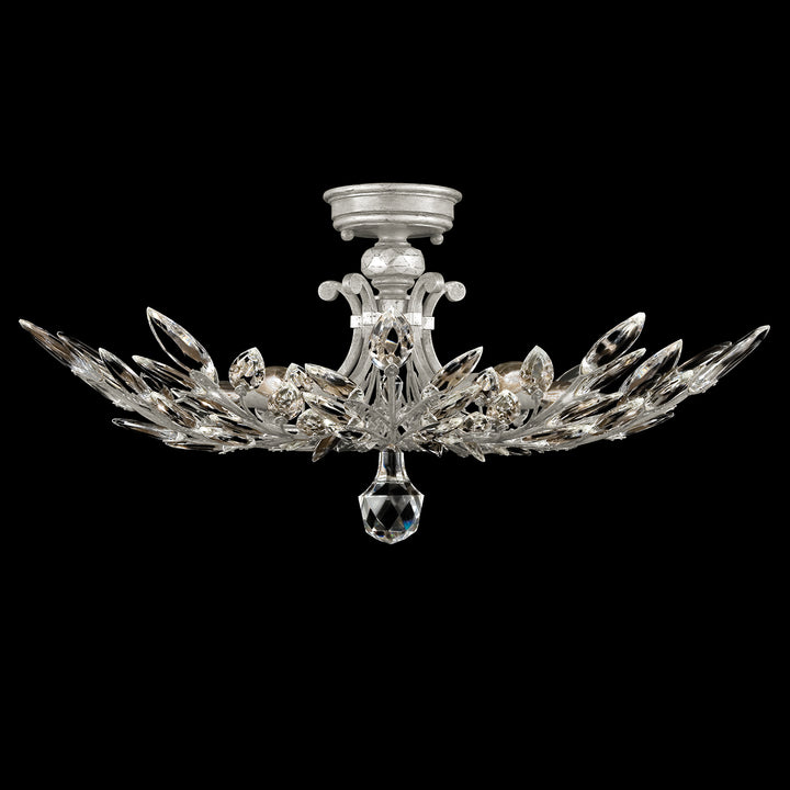 Crystal Laurel 28" Round Semi-Flush Mount