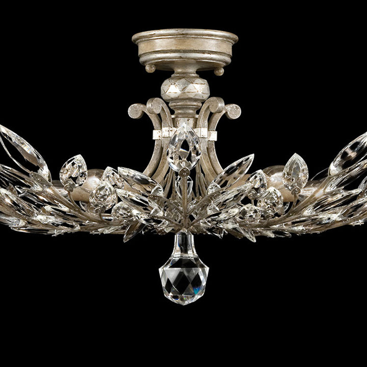 Crystal Laurel 28" Round Semi-Flush Mount