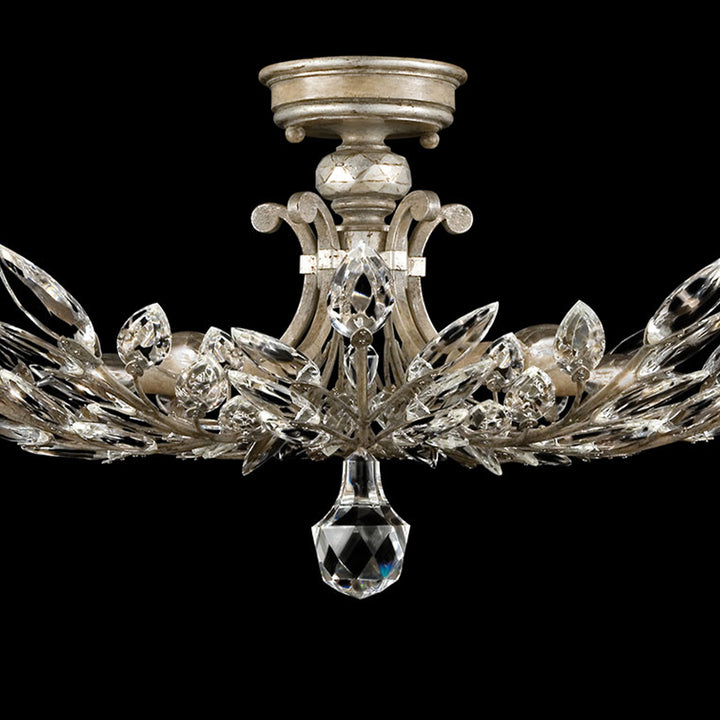 Crystal Laurel 28" Round Semi-Flush Mount