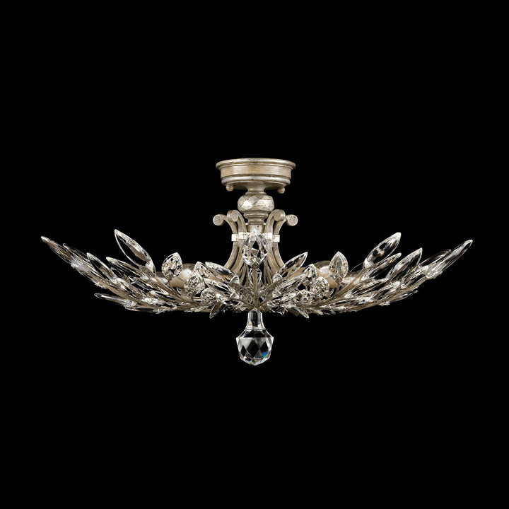 Crystal Laurel 28" Round Semi-Flush Mount