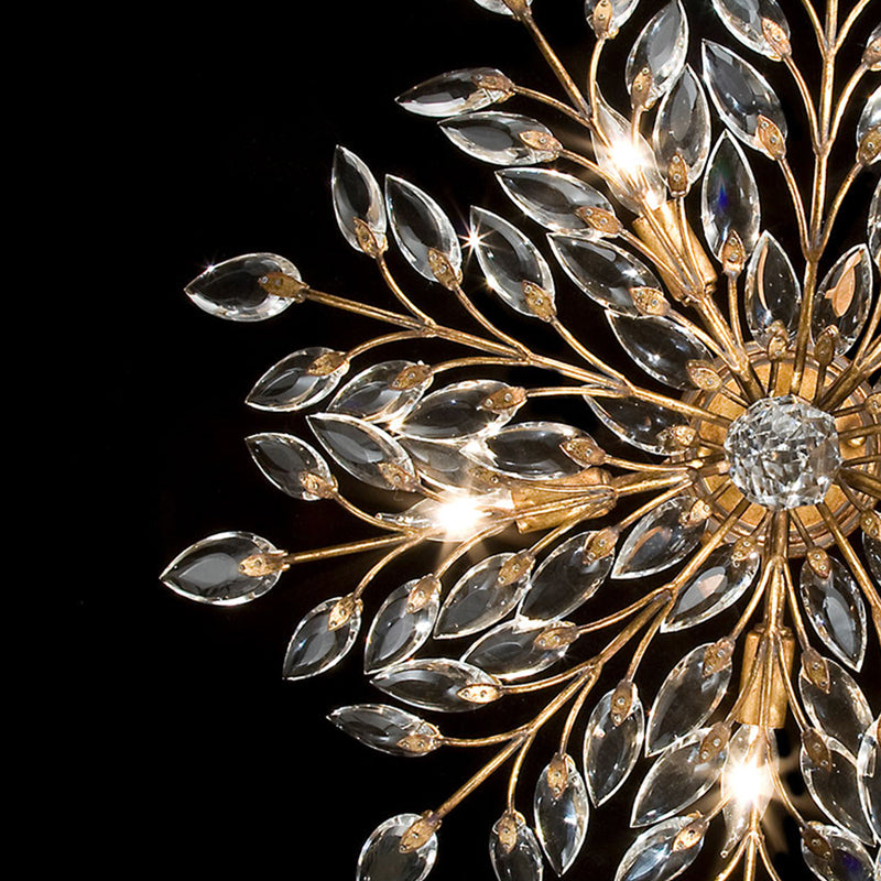 Crystal Laurel 28" Round Semi-Flush Mount