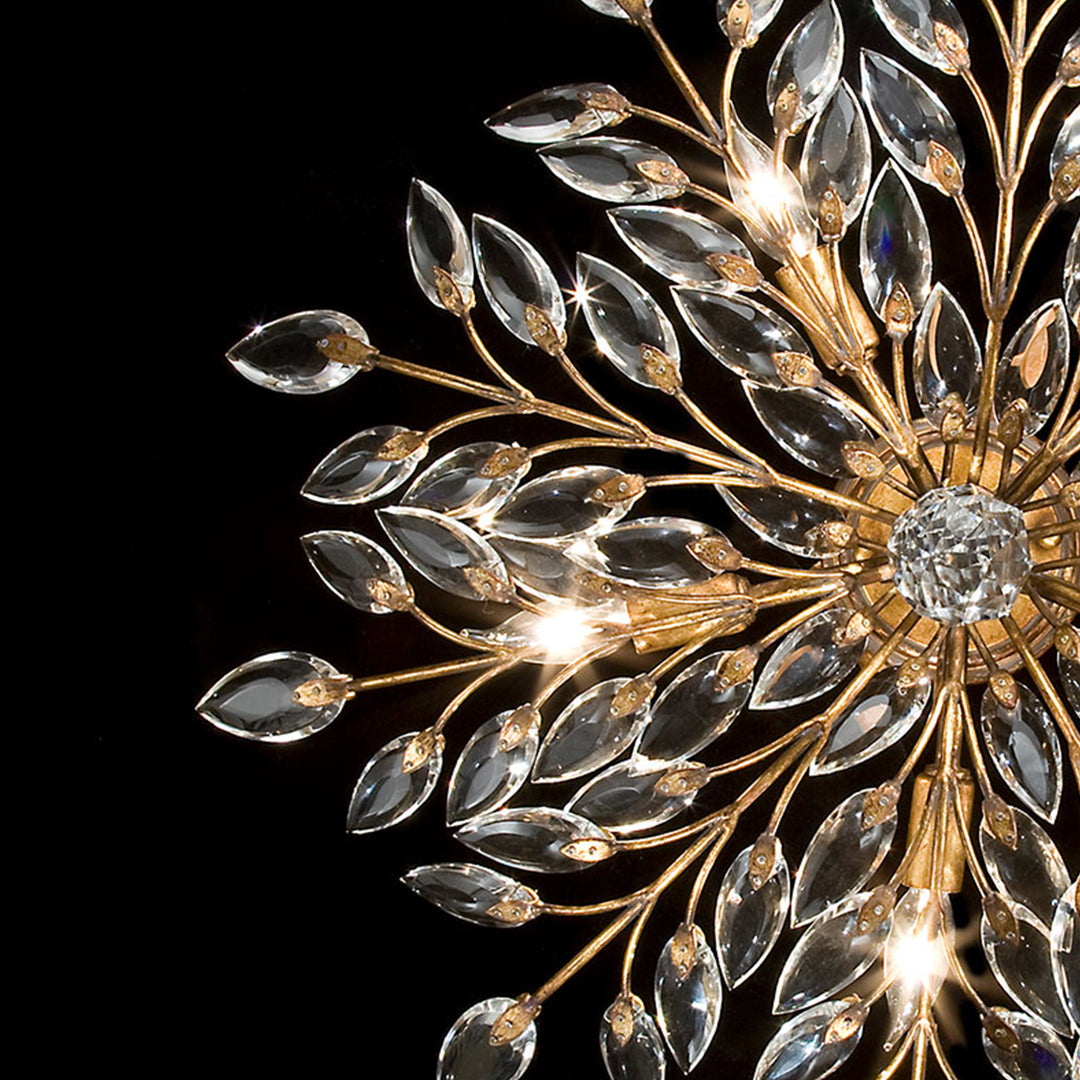Crystal Laurel 28" Round Semi-Flush Mount