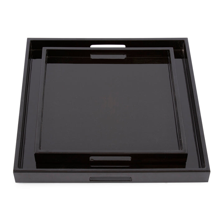 Lacquer Square Wood Tray Set