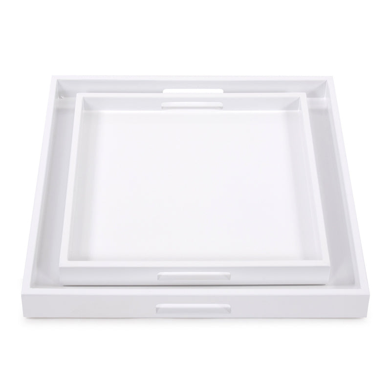 Lacquer Square Wood Tray Set