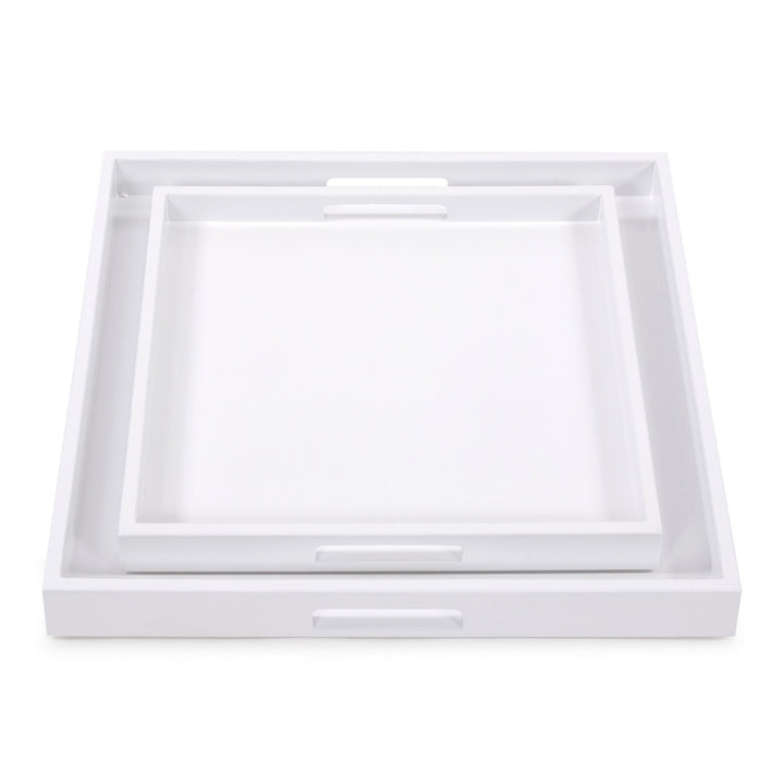 Lacquer Square Wood Tray Set