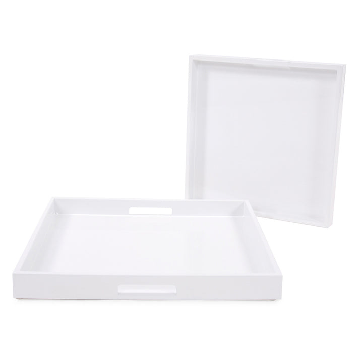 Lacquer Square Wood Tray Set