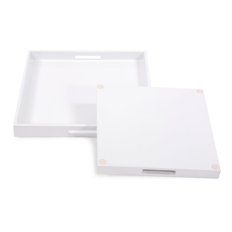 Lacquer Square Wood Tray Set
