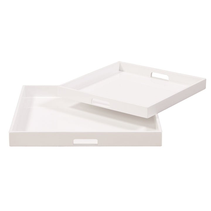 Lacquer Square Wood Tray Set