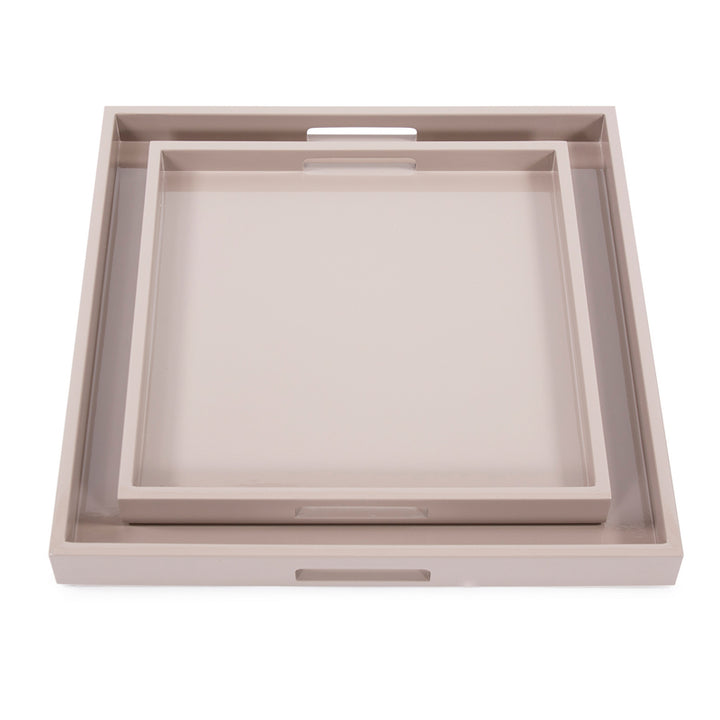 Lacquer Square Wood Tray Set