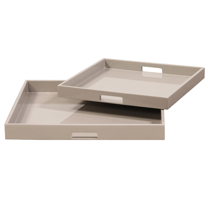 Lacquer Square Wood Tray Set