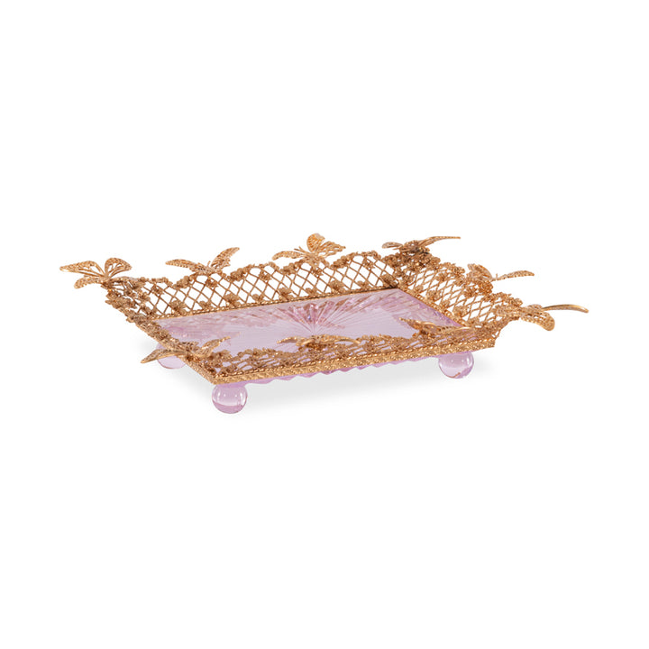 Pink Carved Butterfly Tray
