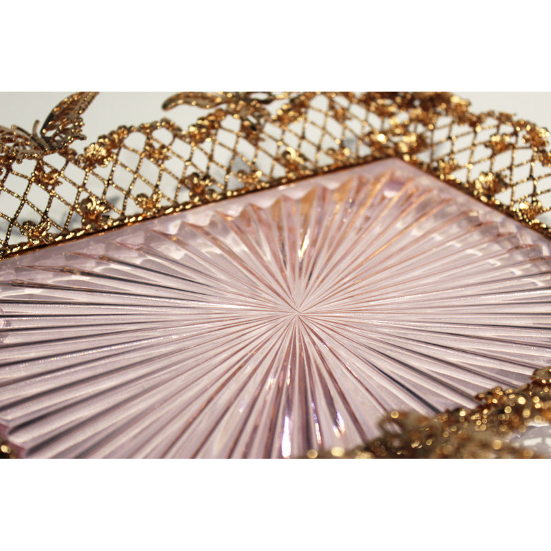 Pink Carved Butterfly Tray
