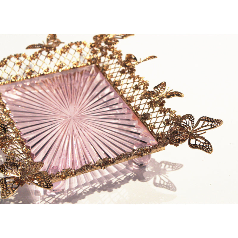 Pink Carved Butterfly Tray