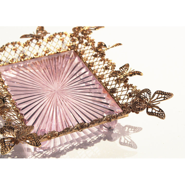 Pink Carved Butterfly Tray