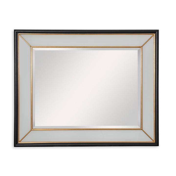 Painted Glass Mirror With Gold Details