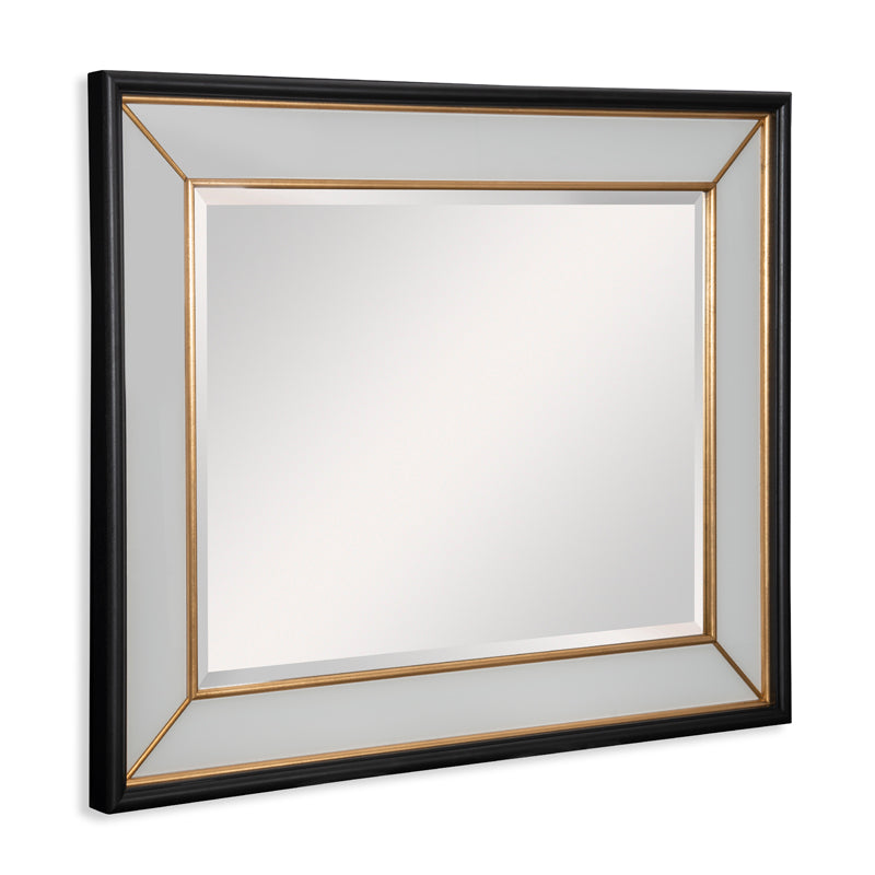 Painted Glass Mirror With Gold Details