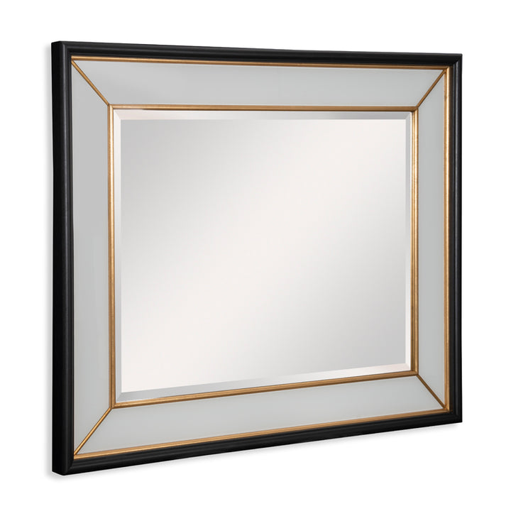 Painted Glass Mirror With Gold Details