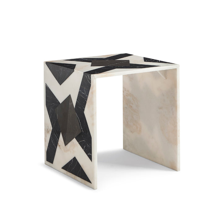 Marble Inlay Side Table