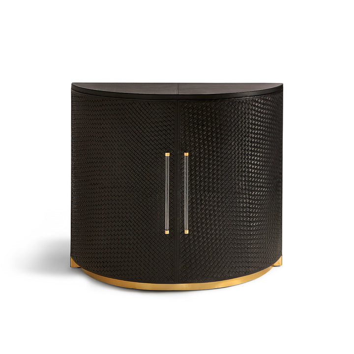Woven Leather Demilune