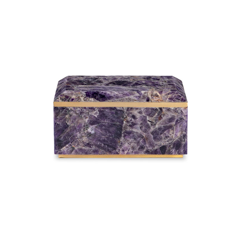 Large Amethyst Box With Brass