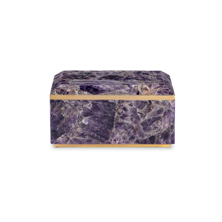 Large Amethyst Box With Brass