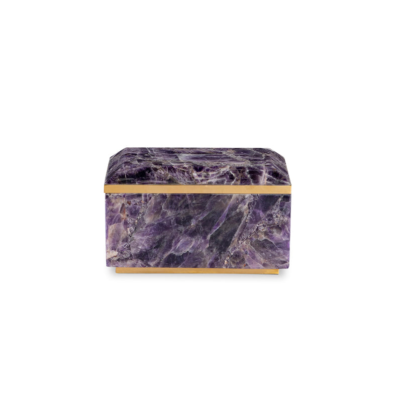 Small Brass And Amethyst Box