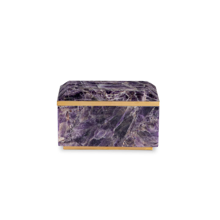 Small Brass And Amethyst Box