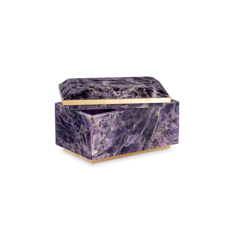 Small Brass And Amethyst Box