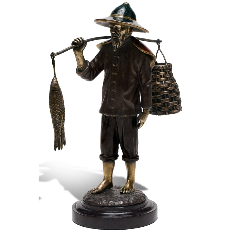 Chinese Fisherman Sculpture