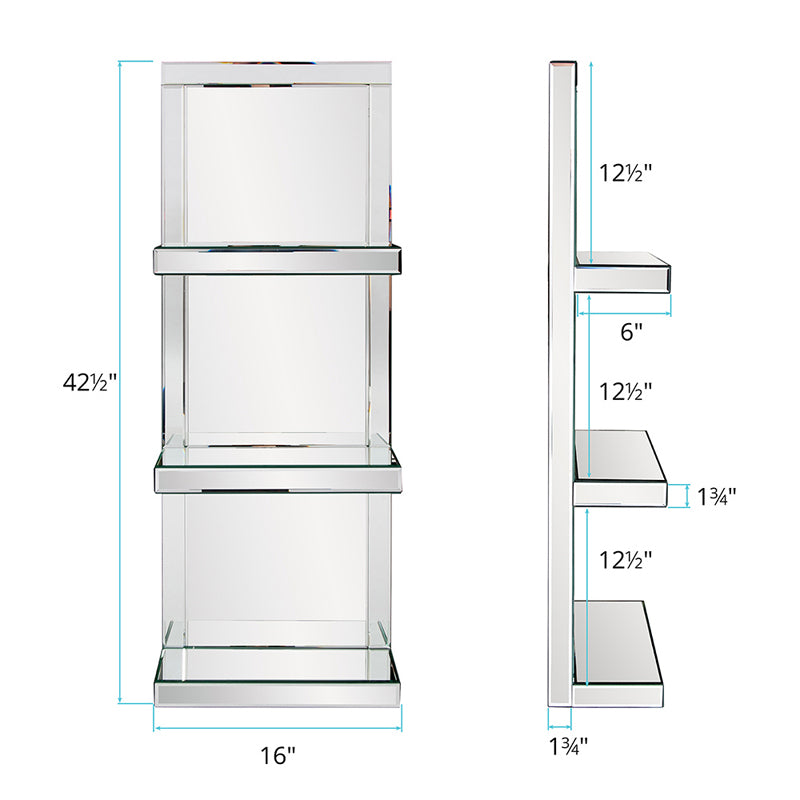 Mirrored ShelfShelf with 3 shelves