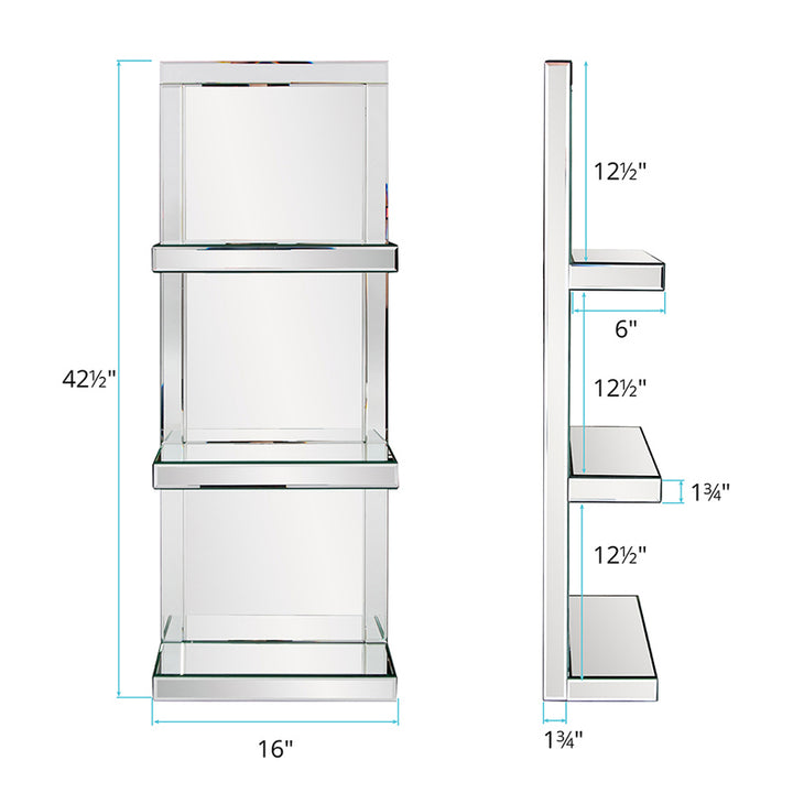 Mirrored ShelfShelf with 3 shelves