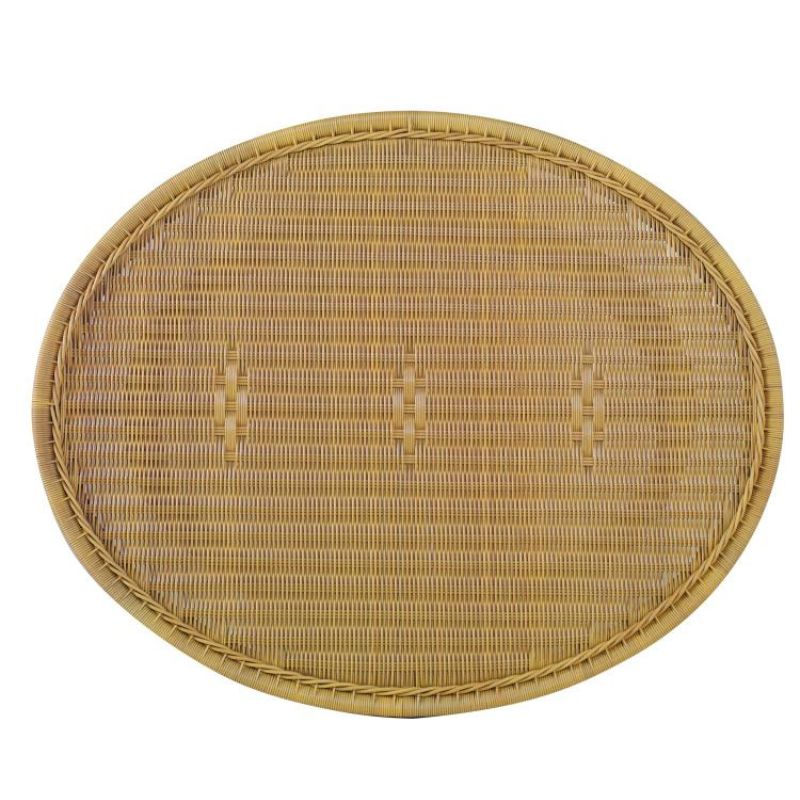 Oval Cocktail Table Top View in Natural Finish on white background