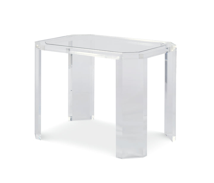Phoenix Chairside Table - Glass Top
