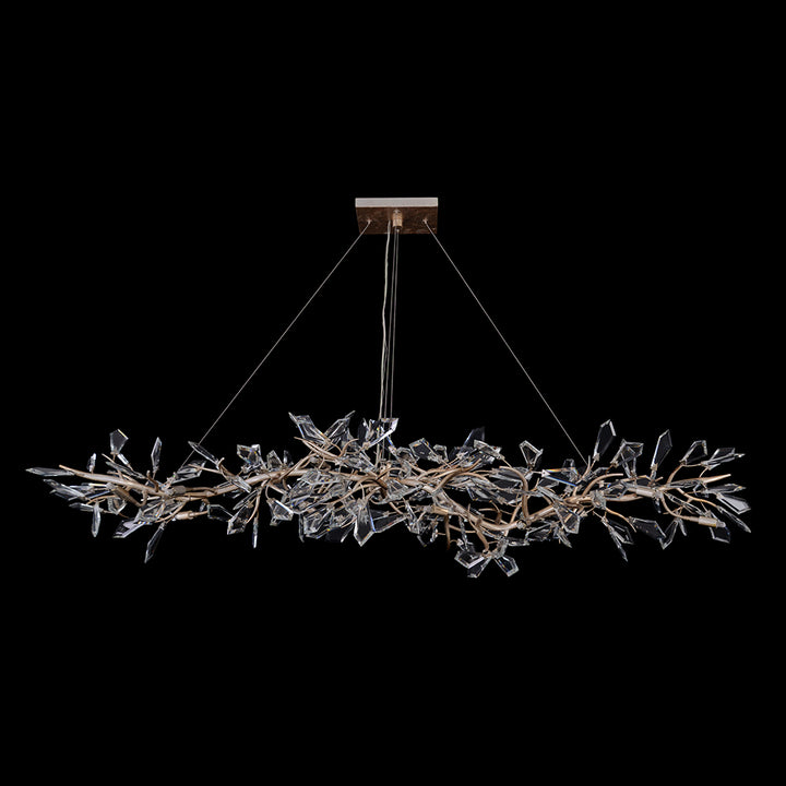 K≈çtta Fourteen-Light Cut-Crystal Oblong Chandelier