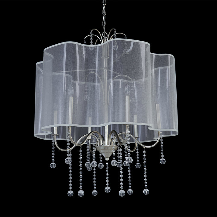 Antique Parisian Silver Six-Light Chandelier