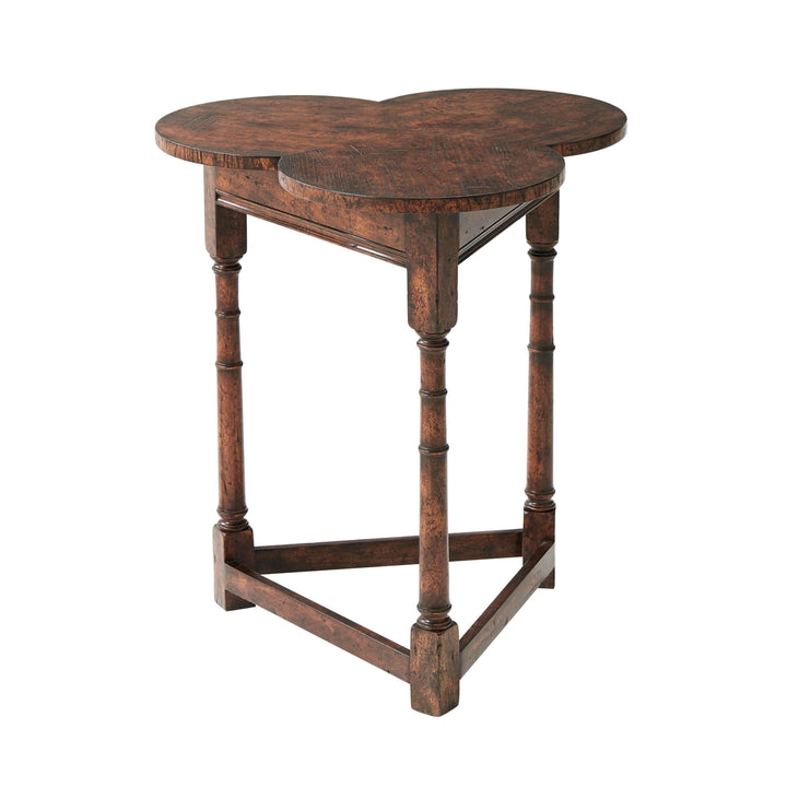 Oak Clover Accent Table