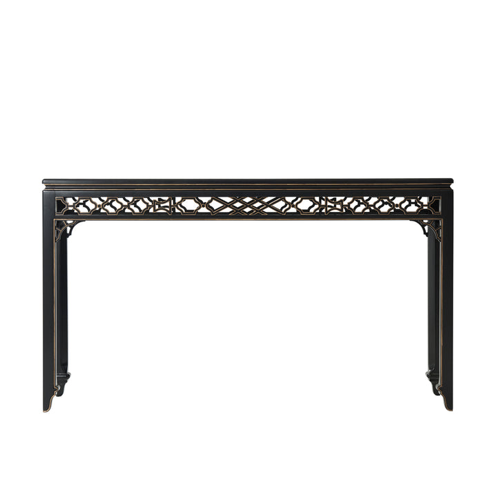 Long Hall Burl Console Table