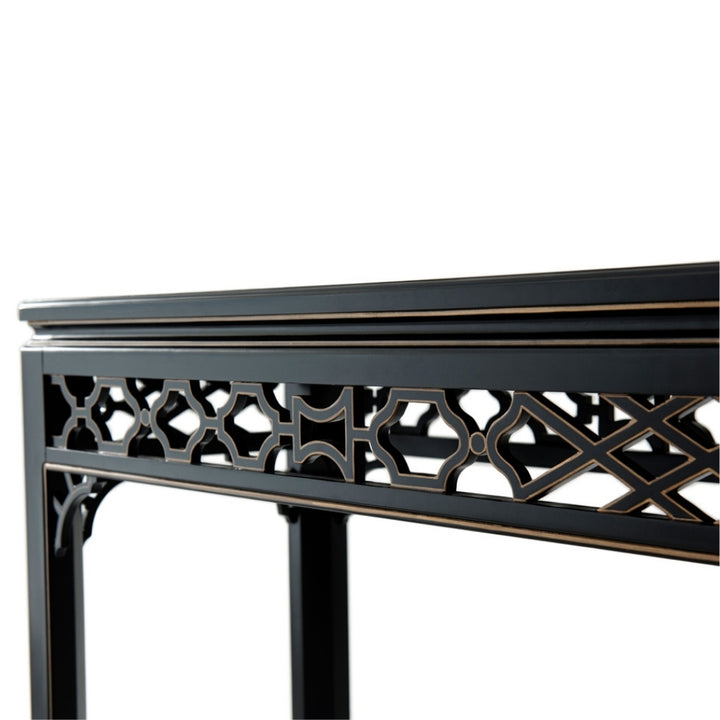 Long Hall Burl Console Table