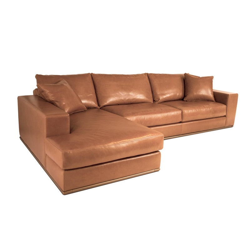 Archer (Metal Base) 2pc Sectional (Leather)
