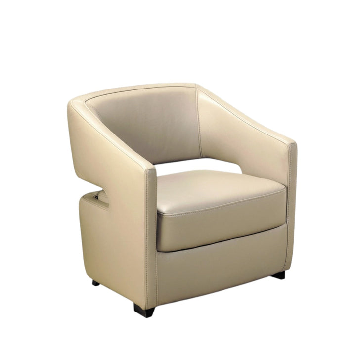 Beige armchair on a white background