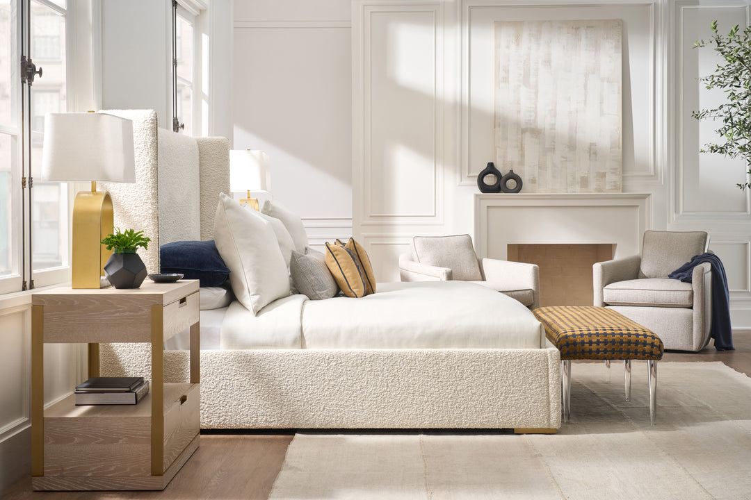 Upholstered Wing Bed - King