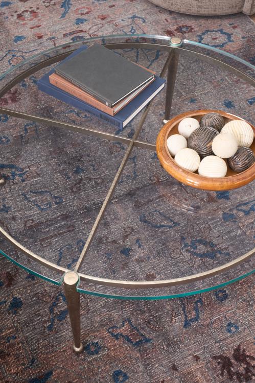 Round Glass Top Cocktail Table