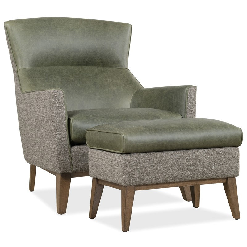 Camille - Ottoman - Green / Gray