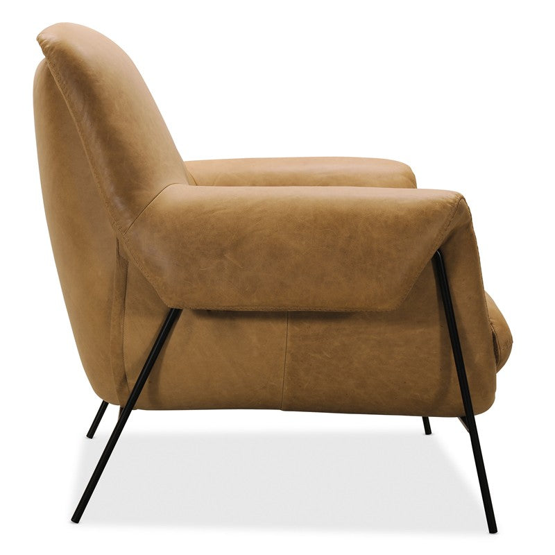 Ambroise - Metal Frame Club Chair - Light Brown