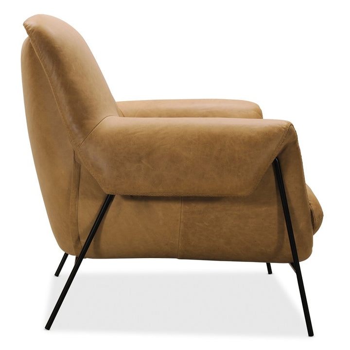 Ambroise - Metal Frame Club Chair - Light Brown
