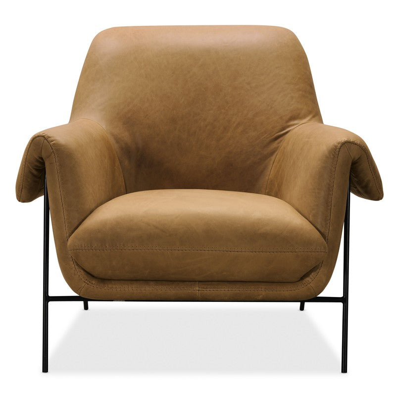 Ambroise - Metal Frame Club Chair - Light Brown