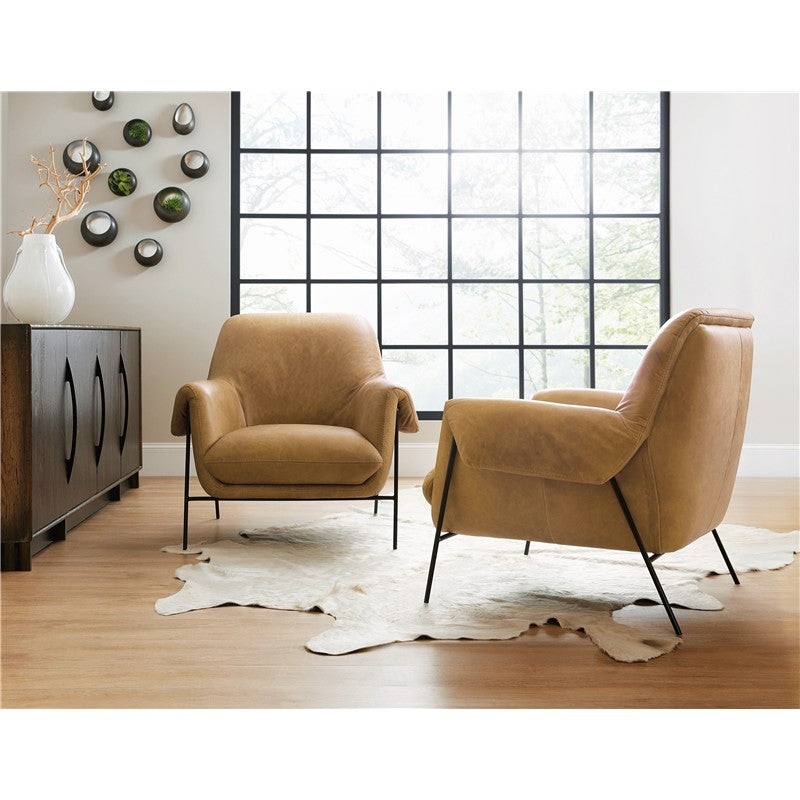Ambroise - Metal Frame Club Chair - Light Brown