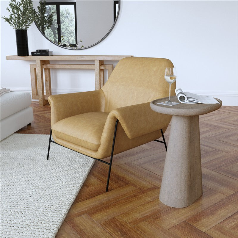 Ambroise - Metal Frame Club Chair - Light Brown