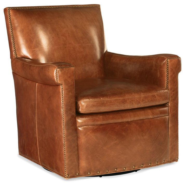 CC - Jilian Swivel Club Chair - Light Brown