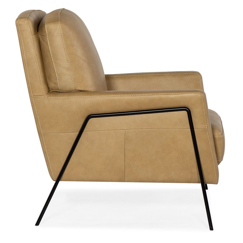 CC - Amette Metal Frame Club Chair - Light Brown